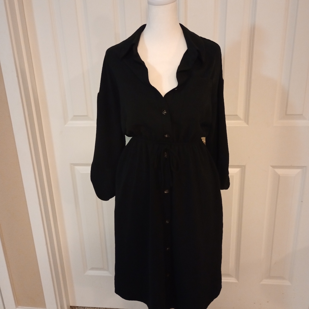 Black midi dress/ S